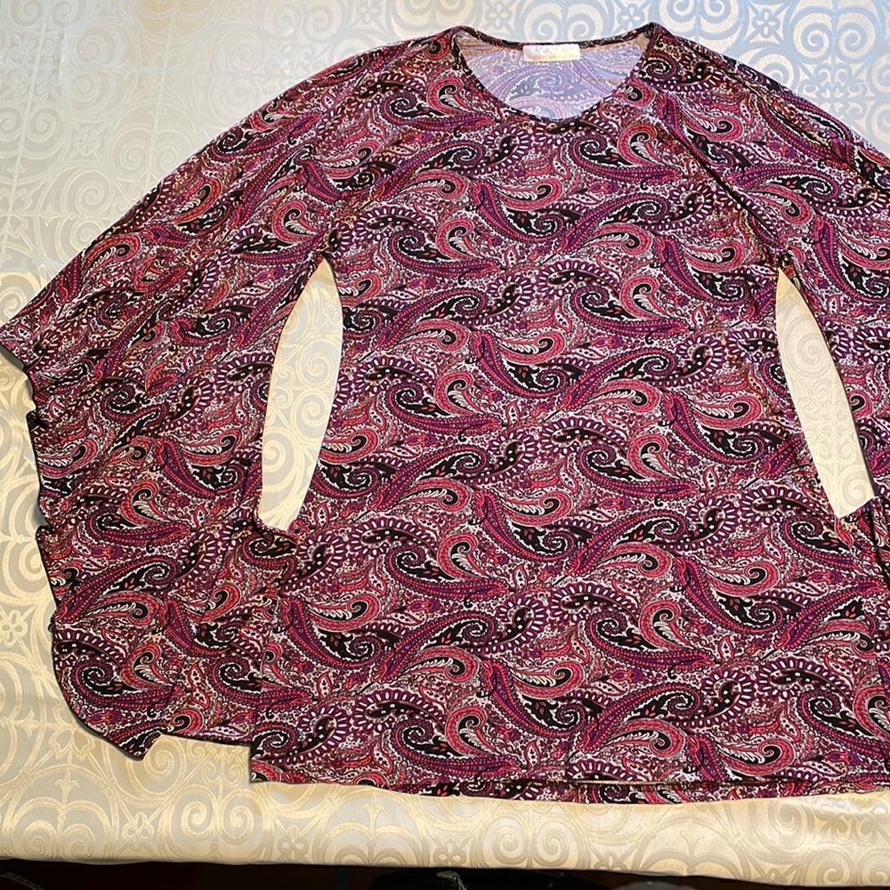 fashion terminal inc. unique flowy sleeve groovy boho paisley dress Free Size